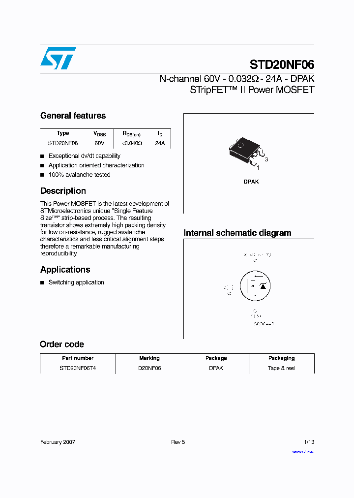 STD20NF06T4_1159960.PDF Datasheet