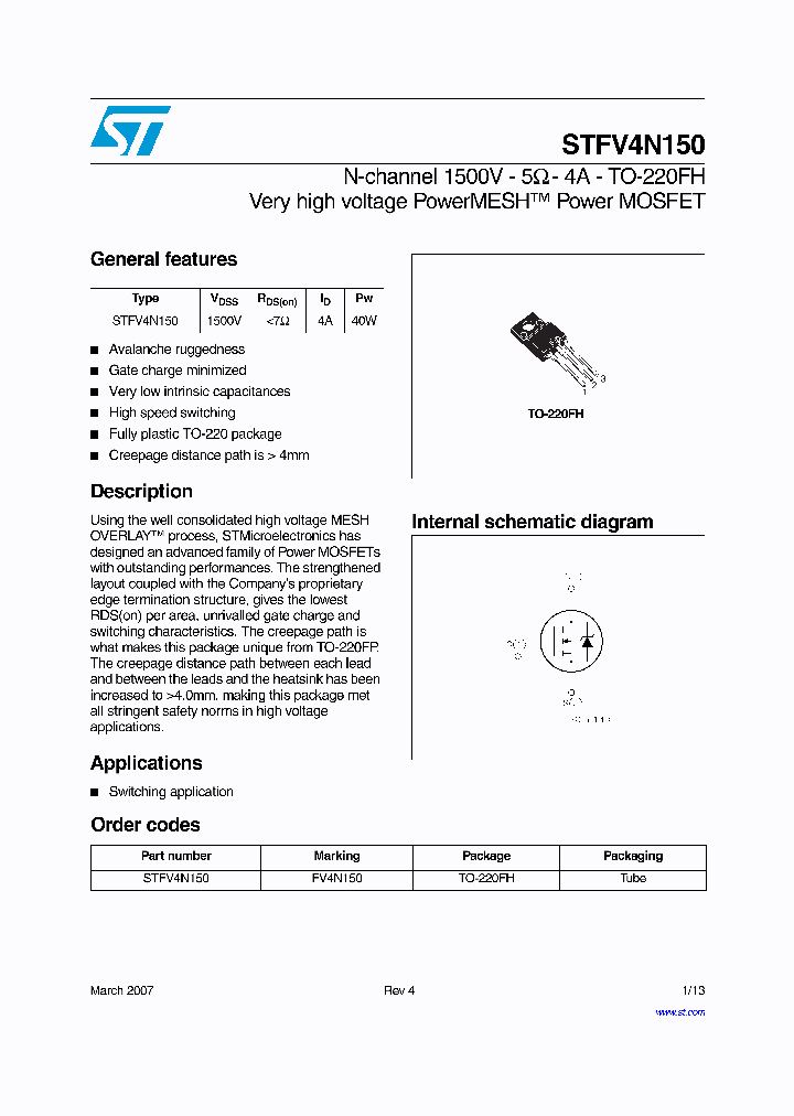 STFV4N15007_1318205.PDF Datasheet