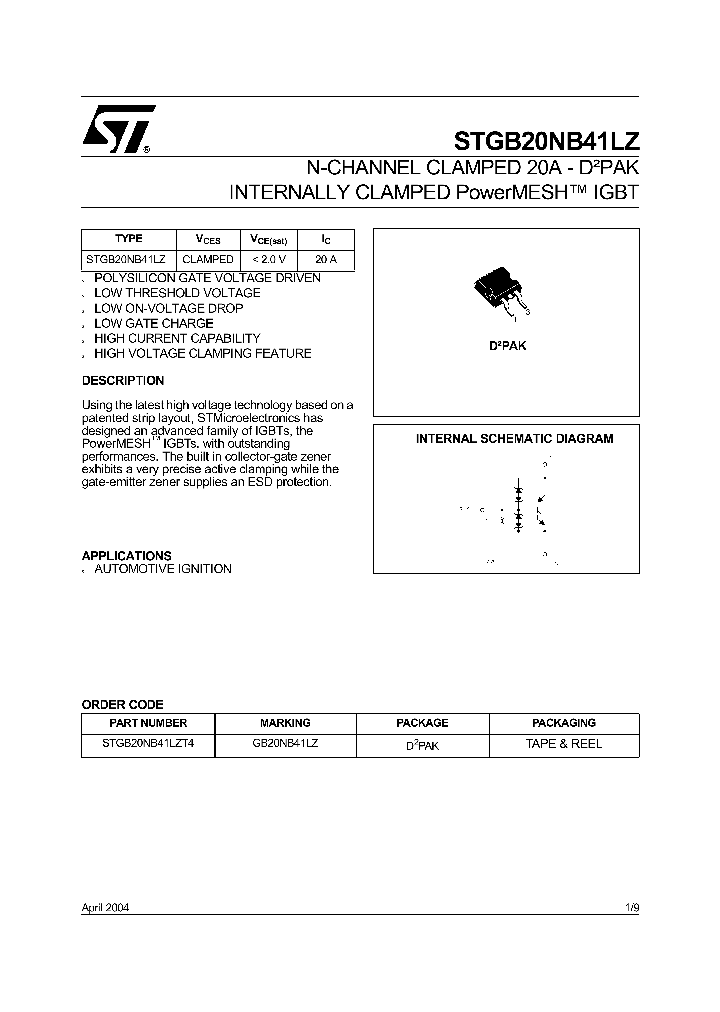 STGB20NB41LZT4_1318233.PDF Datasheet