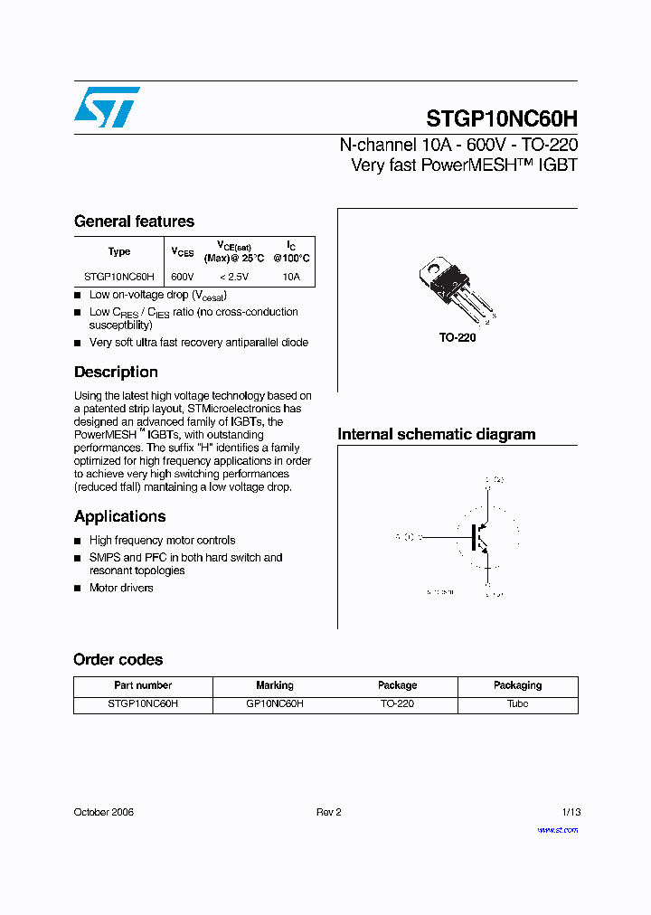 STGP10NC60H06_1107209.PDF Datasheet