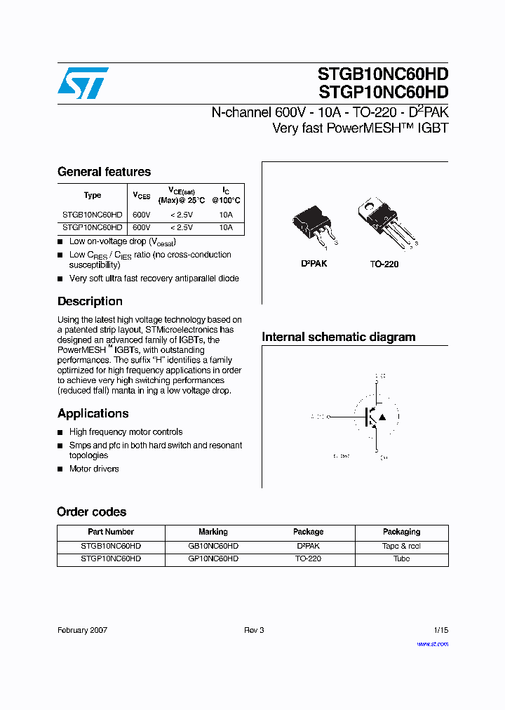 STGP10NC60HD_1107208.PDF Datasheet