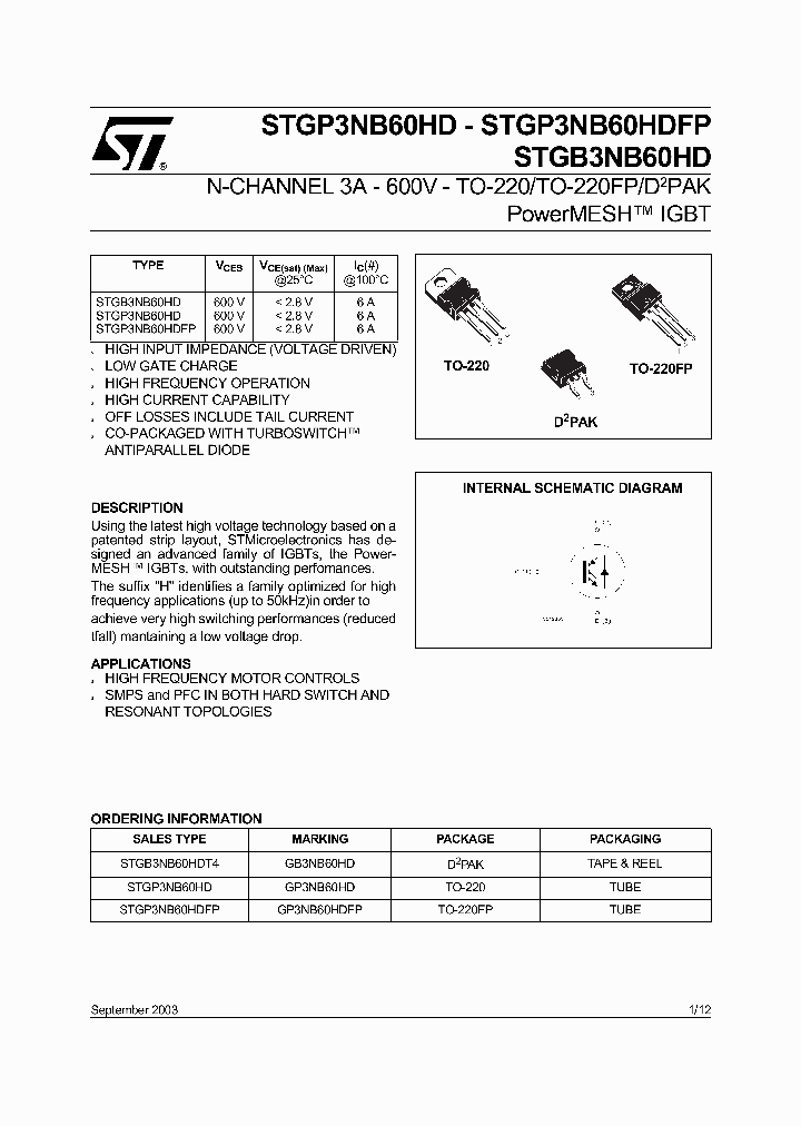 STGP3NB60HDFP_1318288.PDF Datasheet