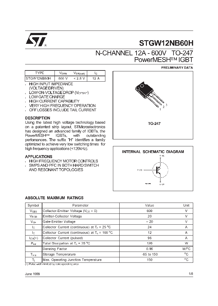 STGW12NB60H_1318302.PDF Datasheet