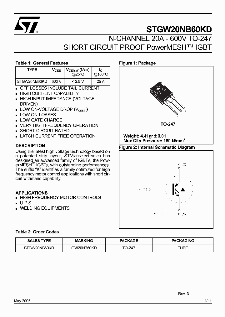 STGW20NB60KD_1318307.PDF Datasheet
