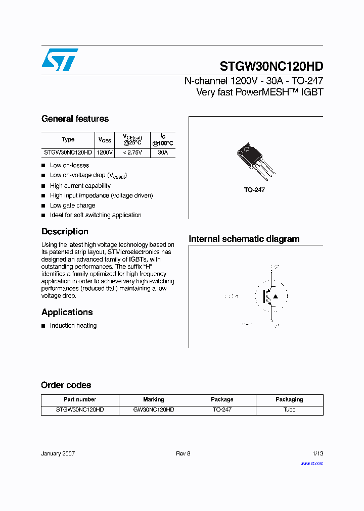 STGW30NC120HD_1107207.PDF Datasheet