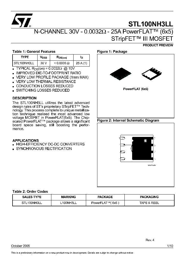 STL100NH3LL_1107271.PDF Datasheet