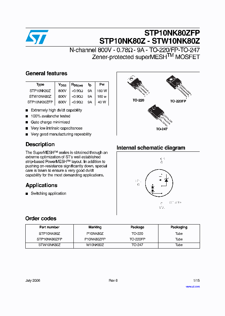 STP10NK80Z06_1157857.PDF Datasheet