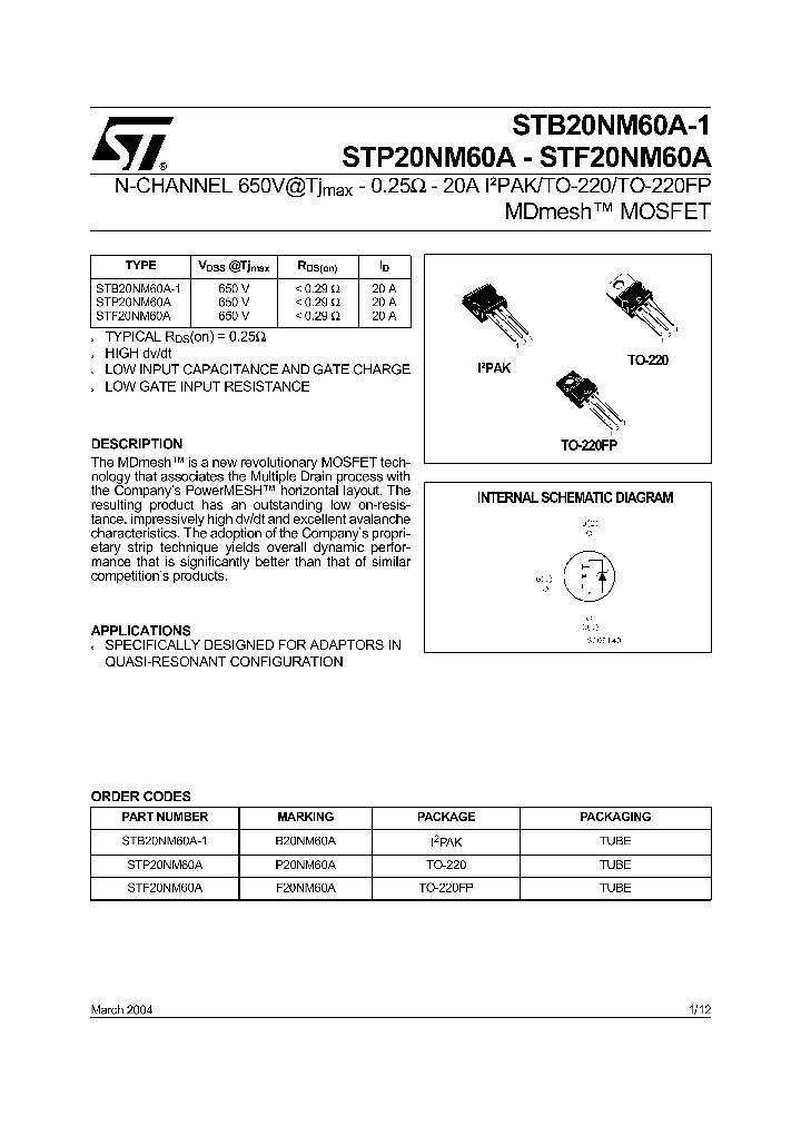 STP20NM60A_1318910.PDF Datasheet
