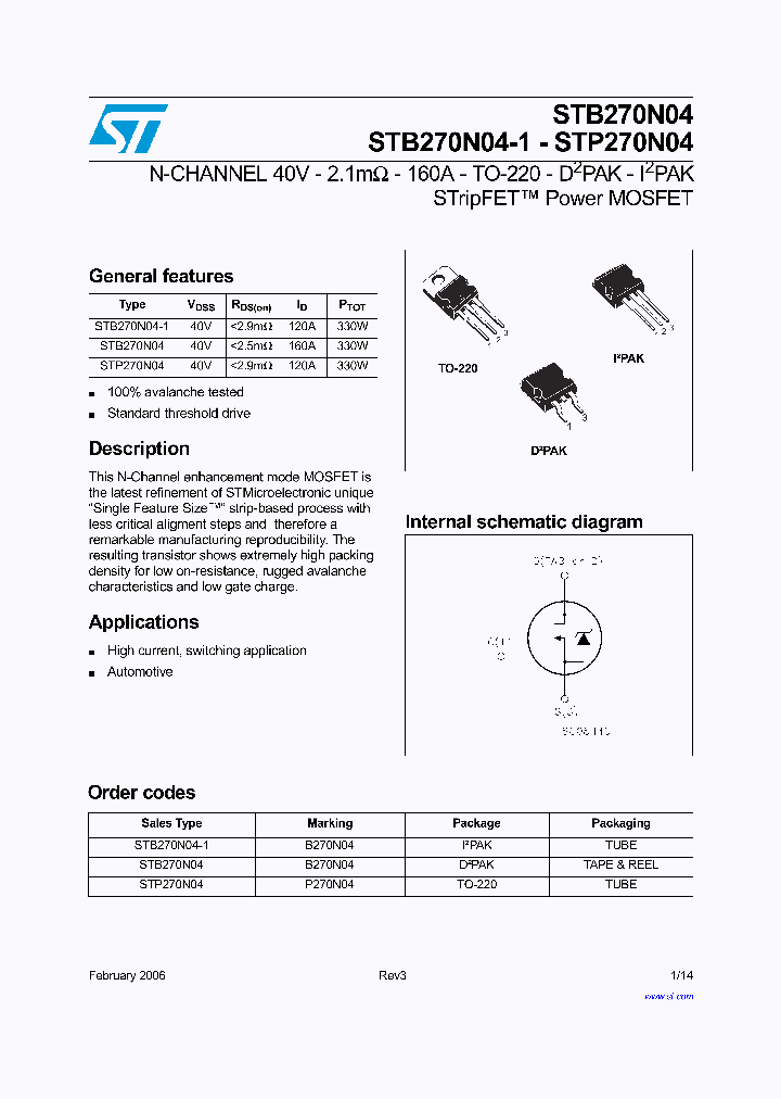 STP270N04_1318928.PDF Datasheet