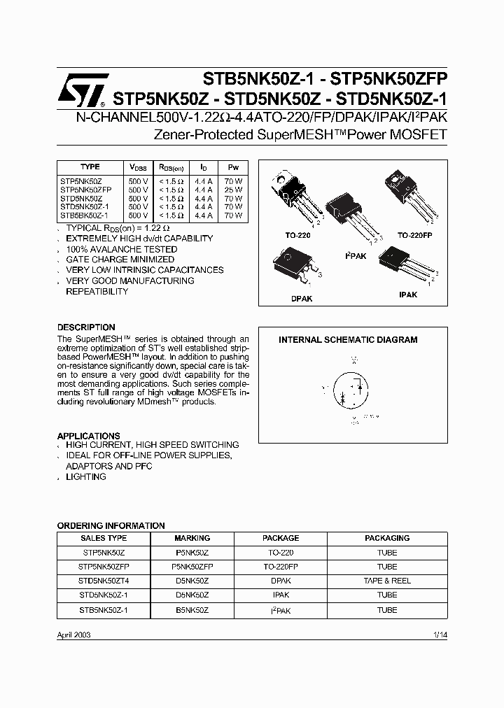 STP5NK50ZFP_1319039.PDF Datasheet