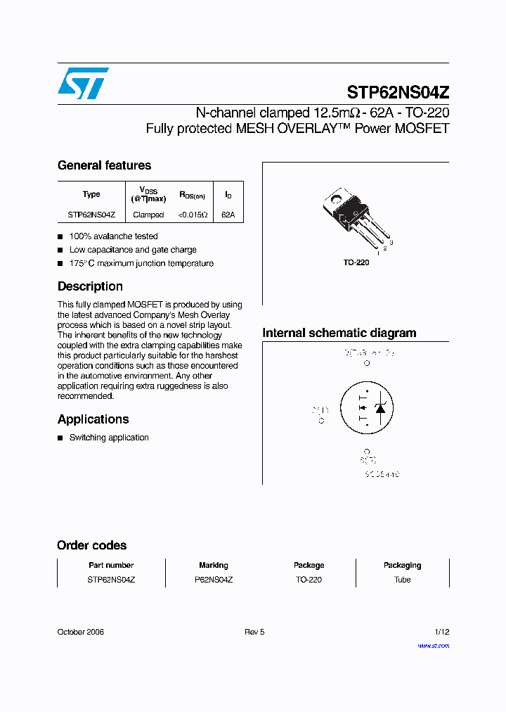 STP62NS04Z06_1107632.PDF Datasheet