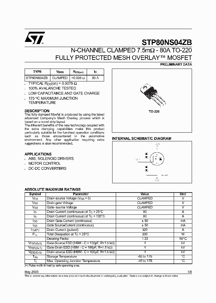 STP80NS04ZB_1319098.PDF Datasheet