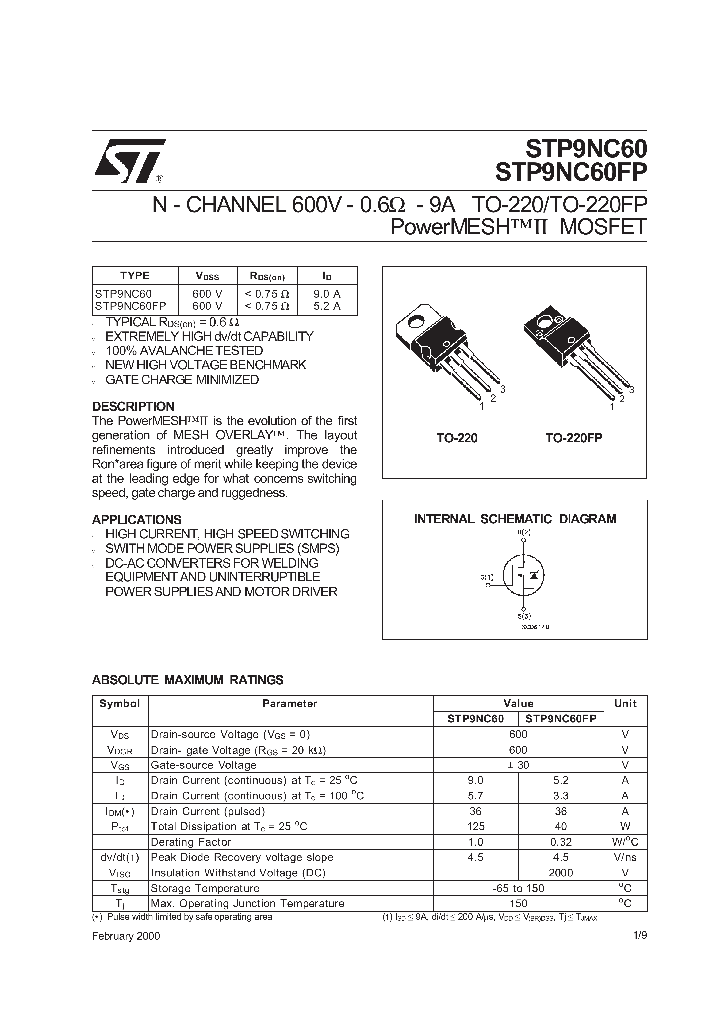 STP9NC60FP_1319117.PDF Datasheet