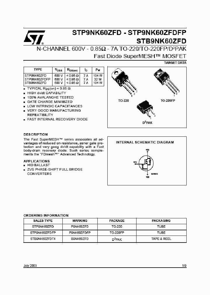STP9NK60ZFDFP_1319122.PDF Datasheet