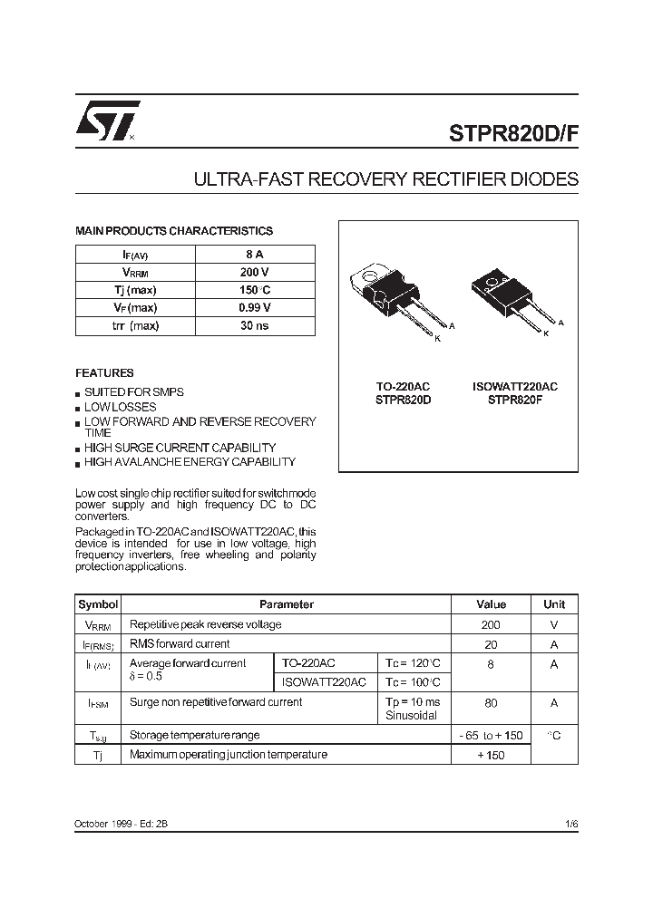 STPR820F_1319161.PDF Datasheet