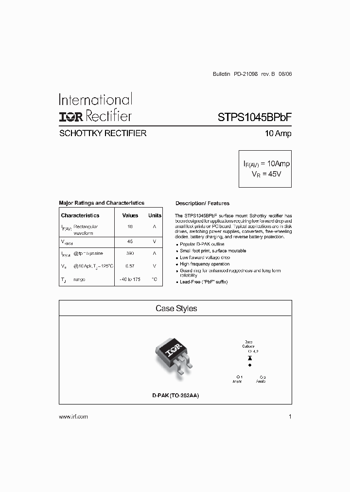 STPS1045BPBF_1173018.PDF Datasheet