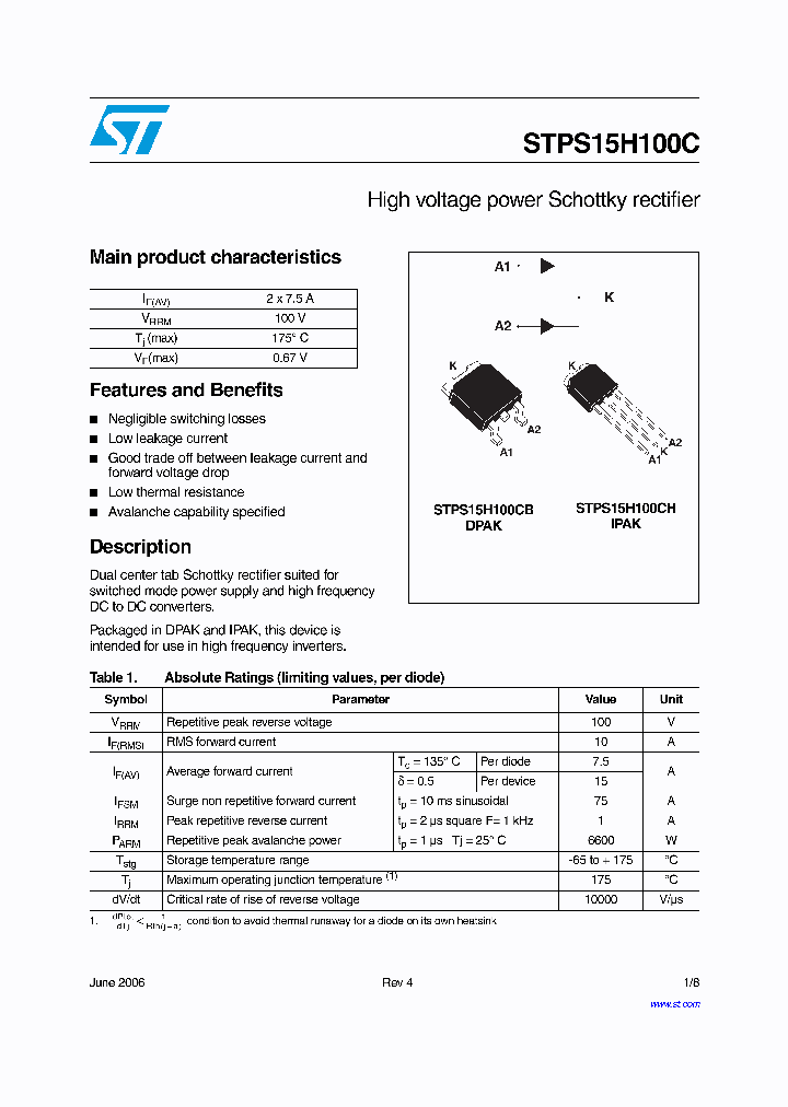 STPS15H100C06_1319185.PDF Datasheet