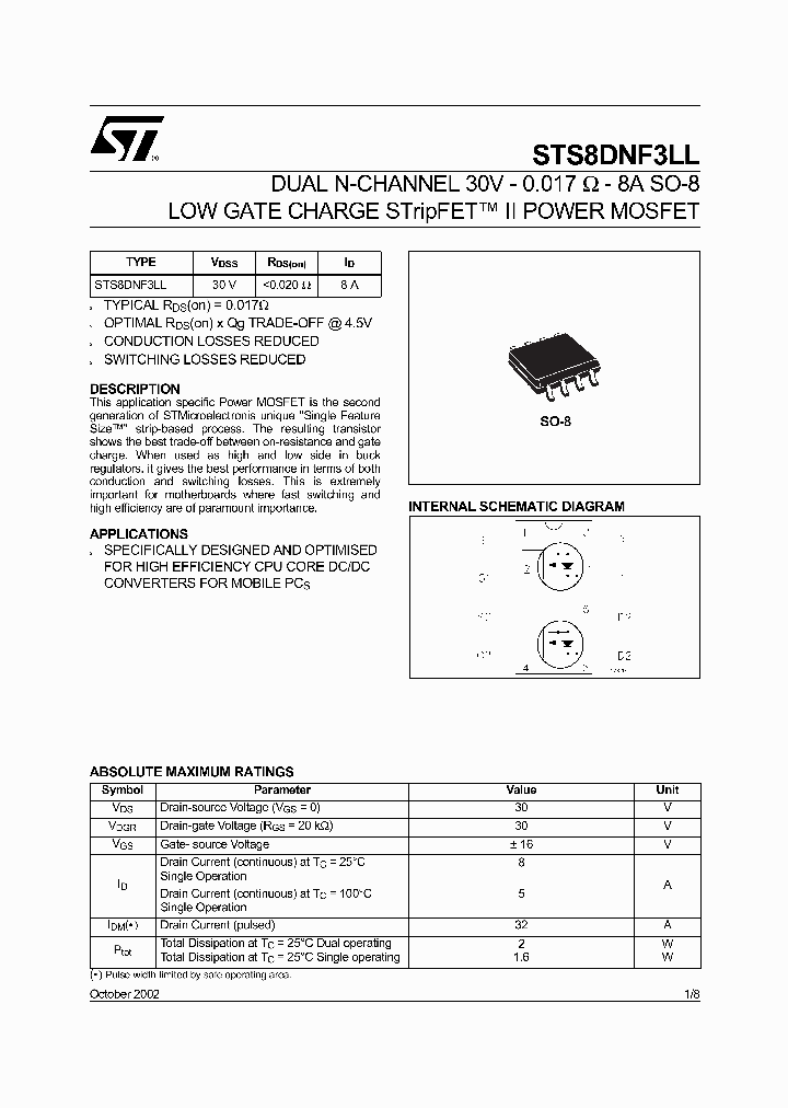 STS8DNF3LL_1319395.PDF Datasheet