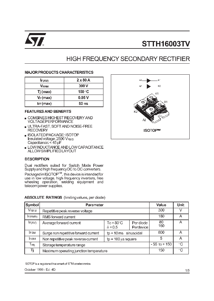 STTH16003TV1_1319460.PDF Datasheet