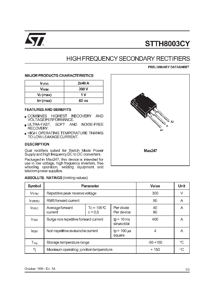 STTH8003CY_1182813.PDF Datasheet