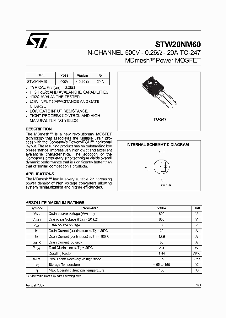 STW20NM60_1319634.PDF Datasheet