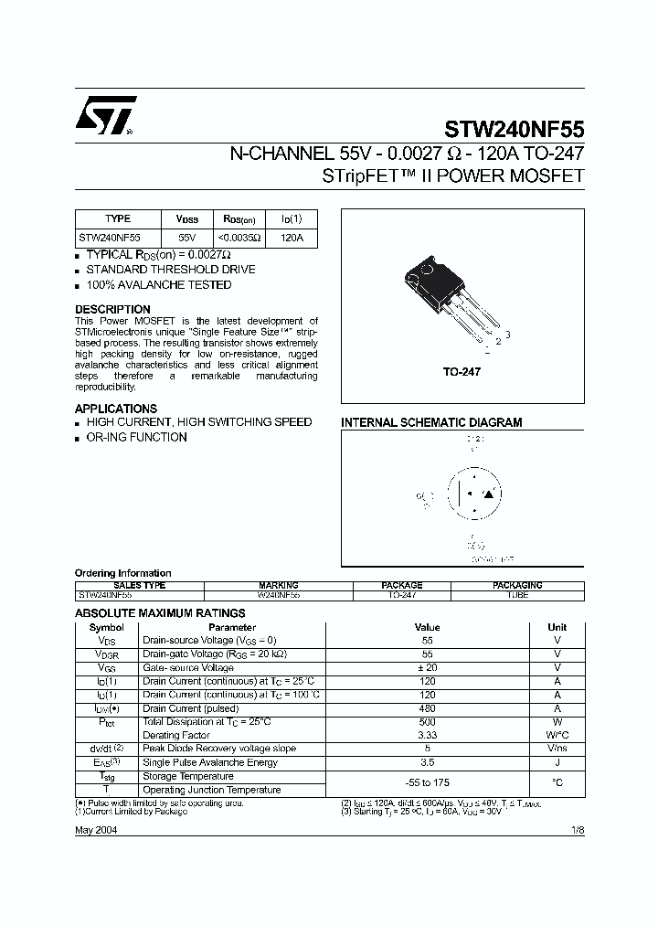STW240NF55_1319636.PDF Datasheet