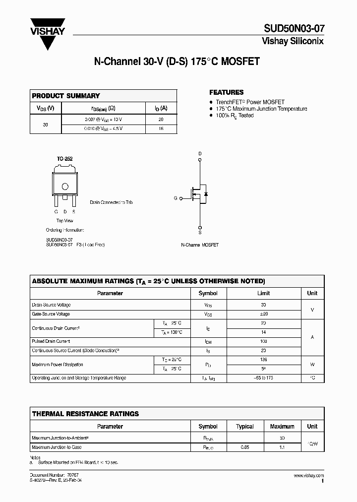 SUD50N03-07-E3_1319761.PDF Datasheet