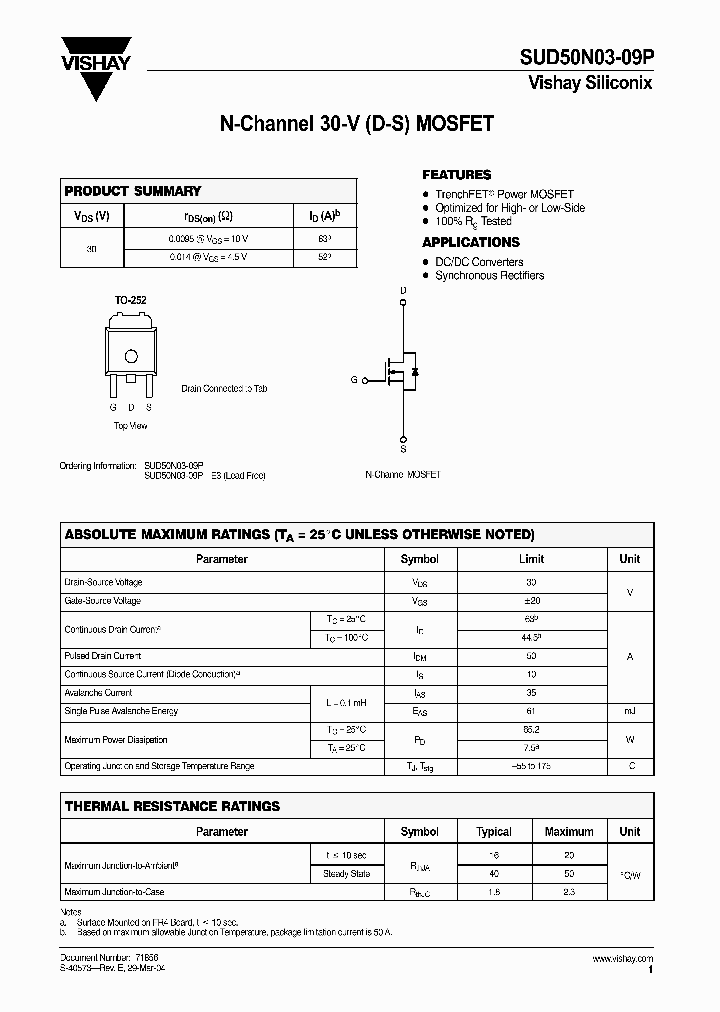 SUD50N03-09P-E3_1319762.PDF Datasheet
