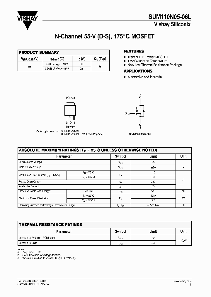 SUM110N05-06L_1319803.PDF Datasheet