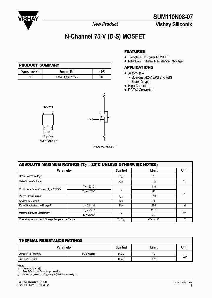 SUM110N08-07_1319809.PDF Datasheet