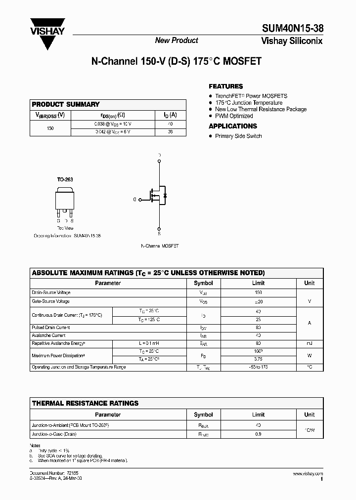 SUM40N15-38_1319823.PDF Datasheet