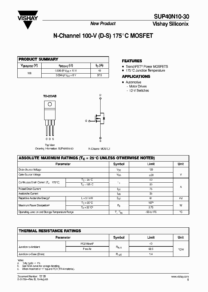 SUP40N10-30_1105968.PDF Datasheet