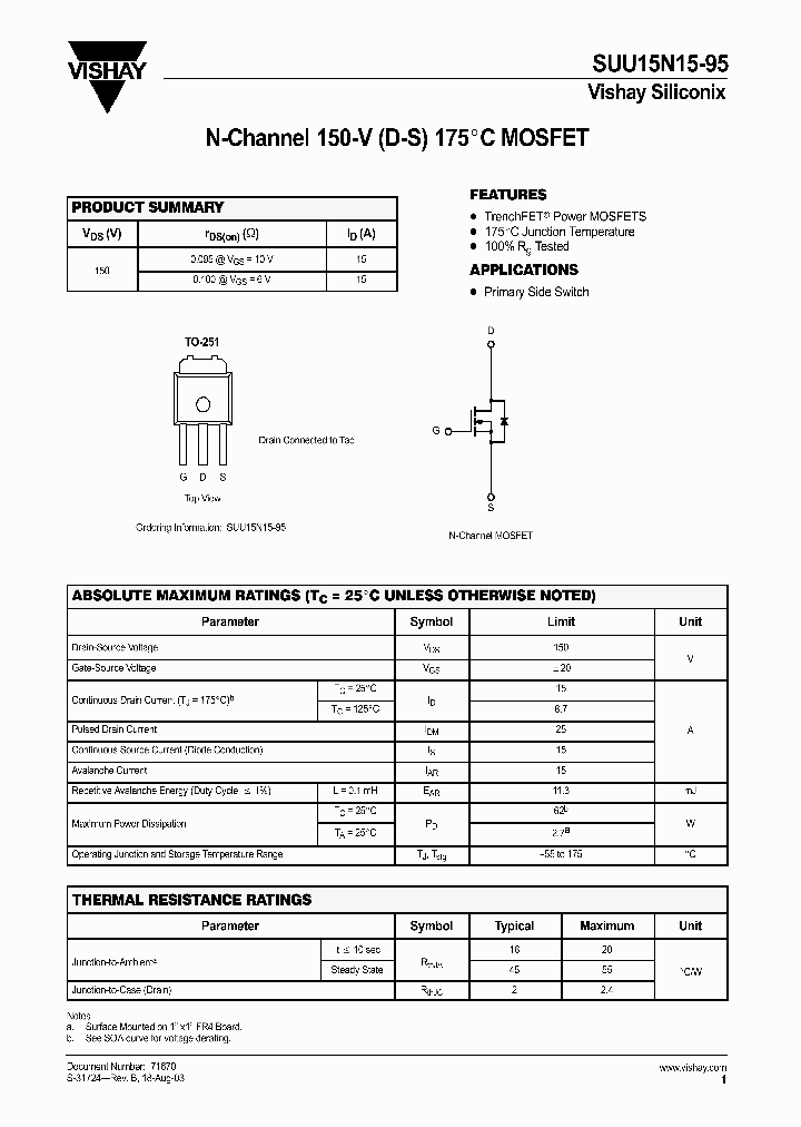 SUU15N15-95_1319952.PDF Datasheet