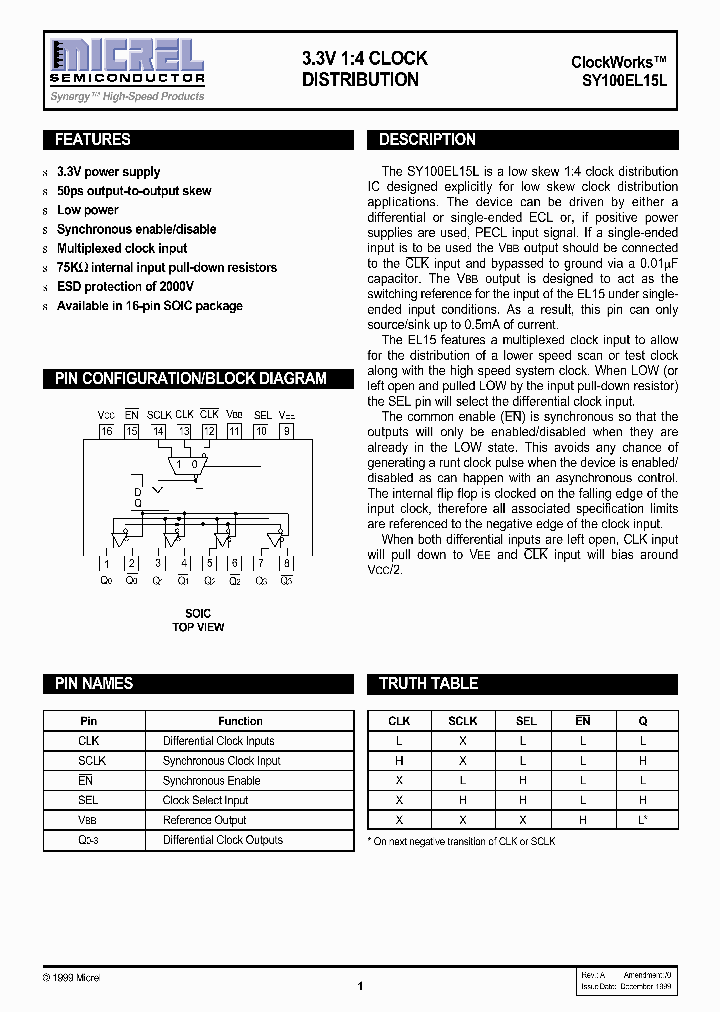 SY100EL15LZCTR_1320199.PDF Datasheet