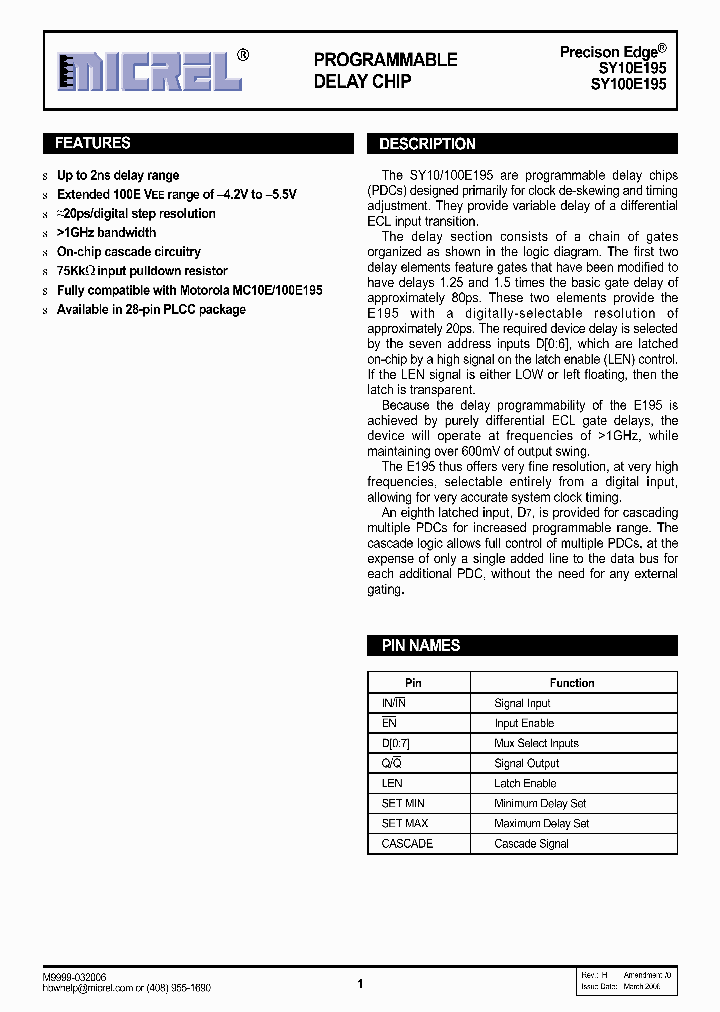 SY10E19506_1320340.PDF Datasheet
