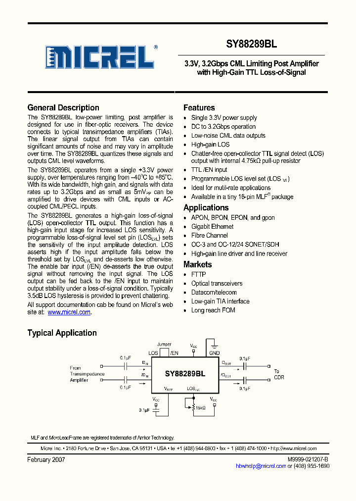 SY88289BLMG_1115307.PDF Datasheet