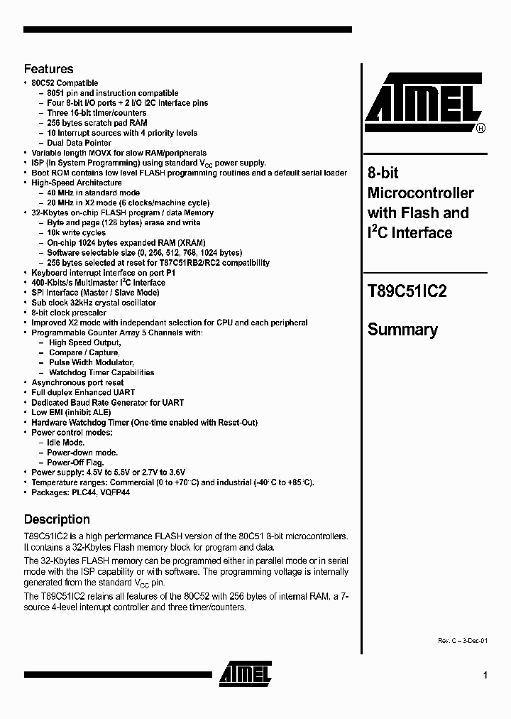 T89C51IC2-SLSIM_1321131.PDF Datasheet