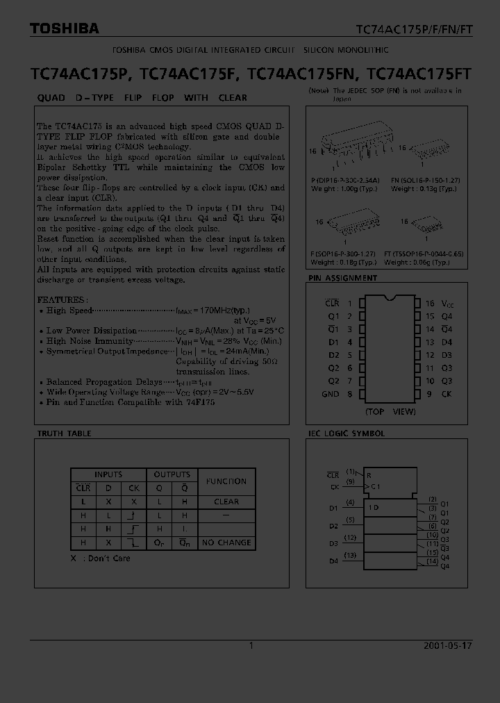 TC74AC175P_1322395.PDF Datasheet