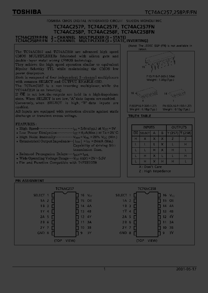 TC74AC258P_1322399.PDF Datasheet