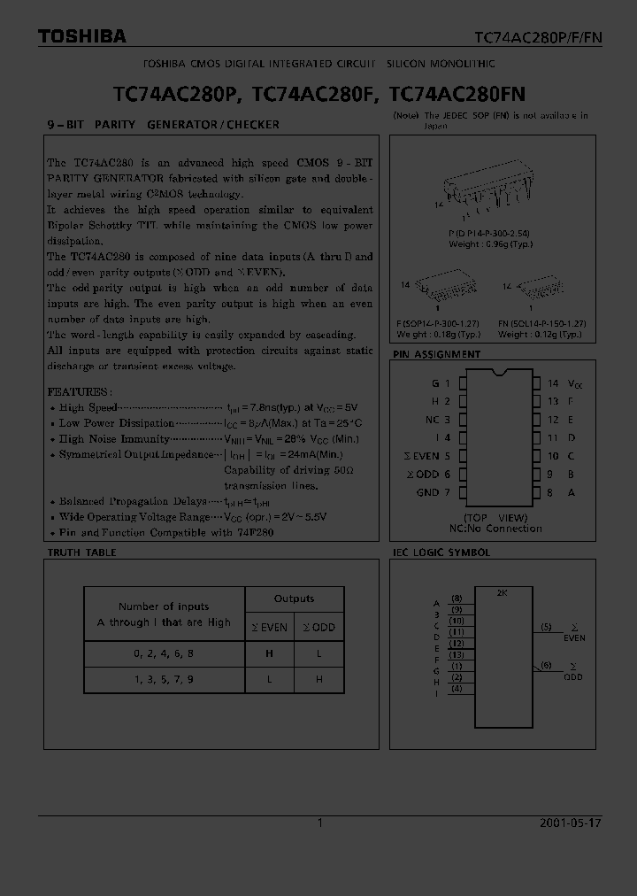 TC74AC280P_1322402.PDF Datasheet