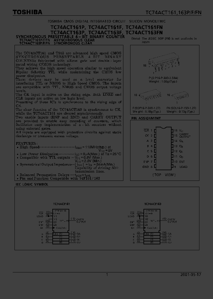 TC74ACT161F_1063206.PDF Datasheet