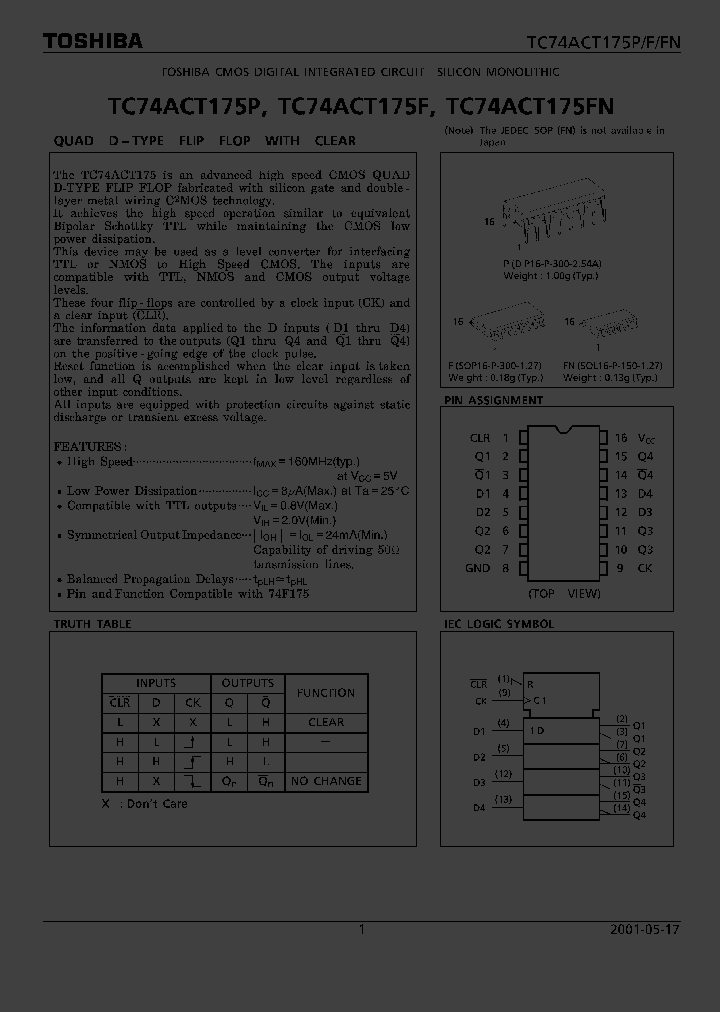 TC74ACT175P_1322423.PDF Datasheet