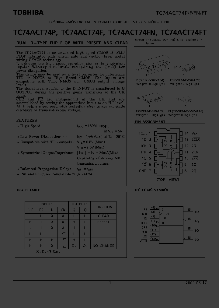 TC74ACT74P_1322431.PDF Datasheet