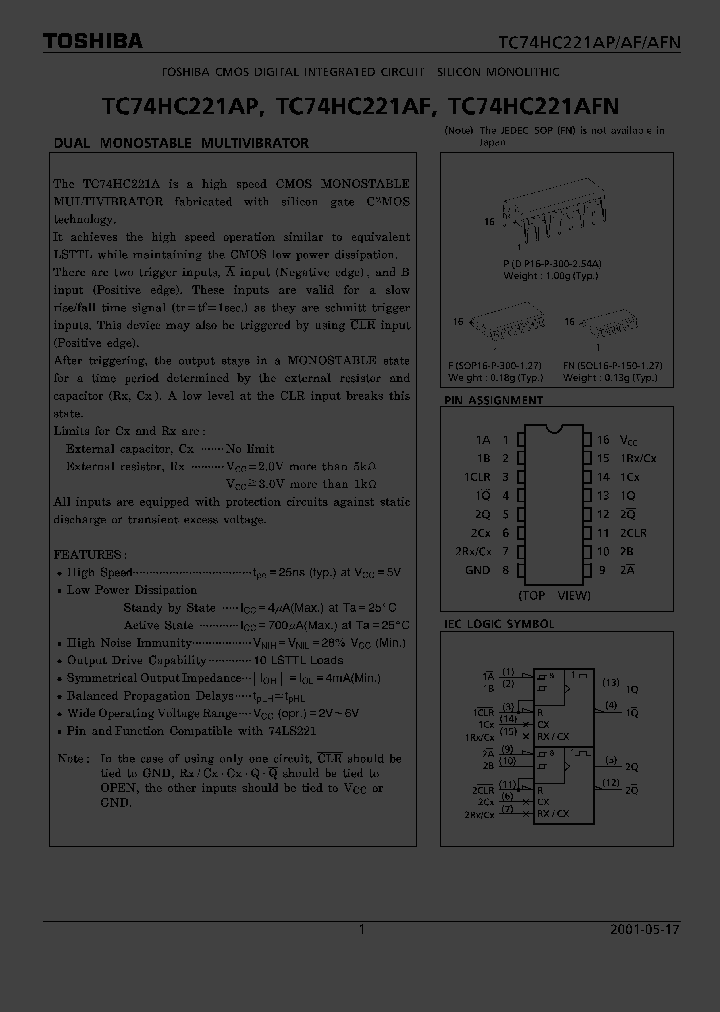 TC74HC221_1047150.PDF Datasheet