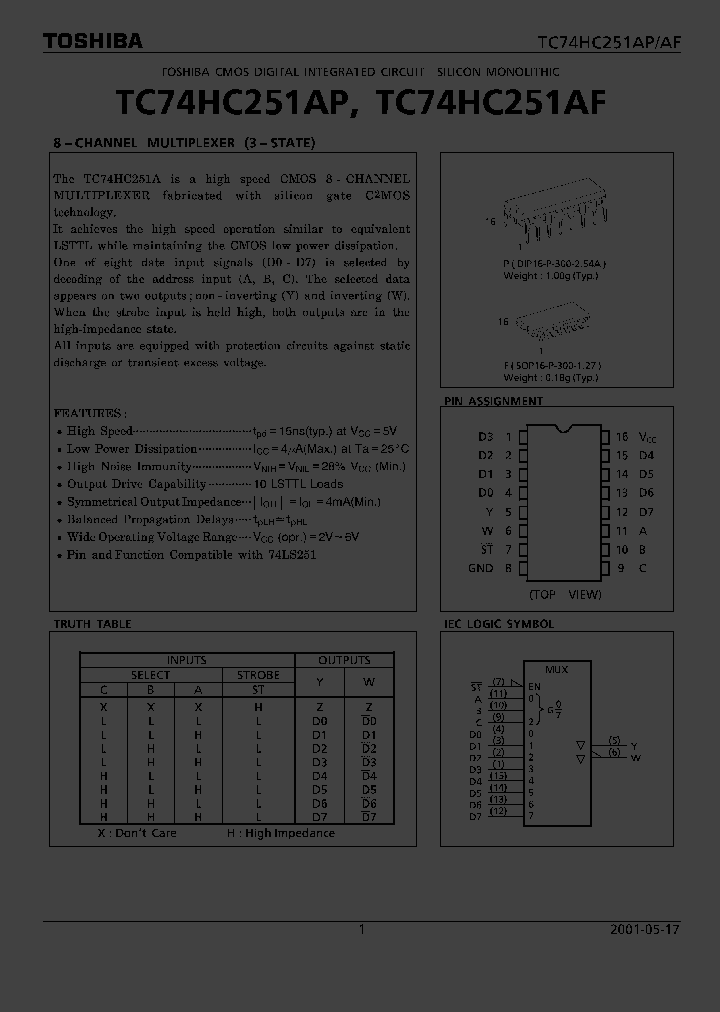 TC74HC251AP_908507.PDF Datasheet