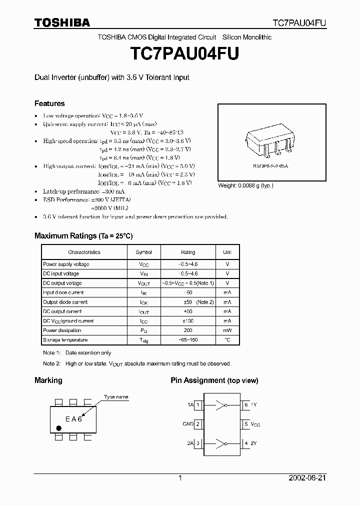 TC7PAU04FU_1322747.PDF Datasheet