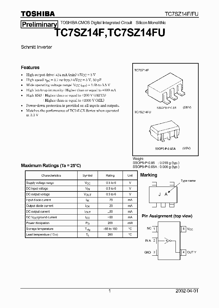 TC7SZ14FU_1322789.PDF Datasheet