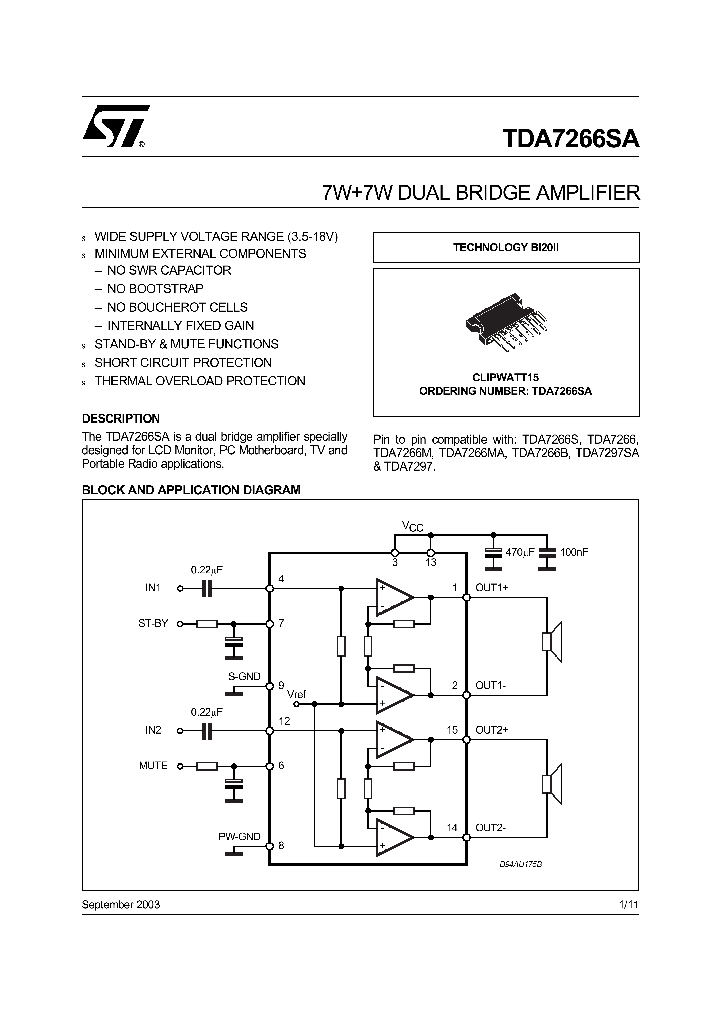 TDA7297SA_1323507.PDF Datasheet