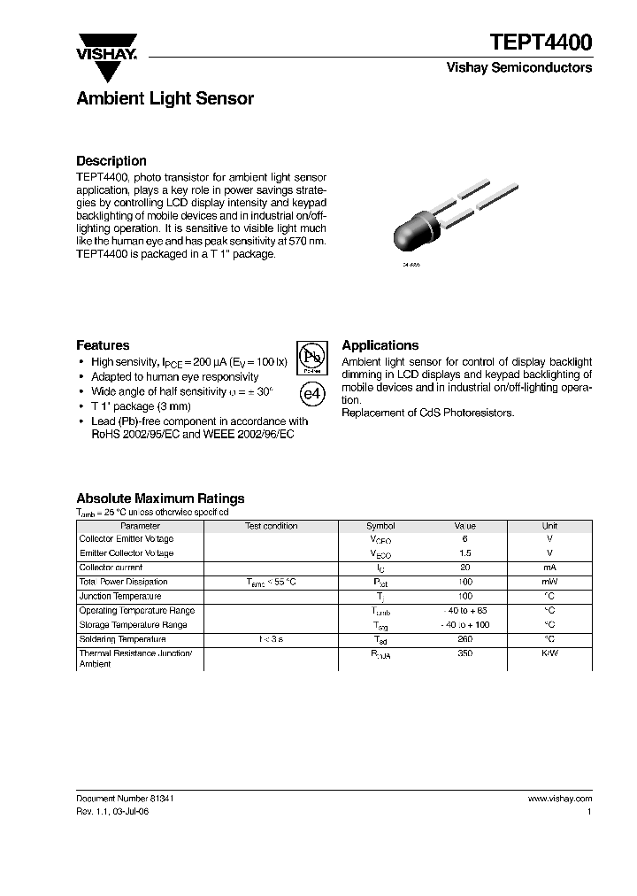 TEPT4400_1324199.PDF Datasheet