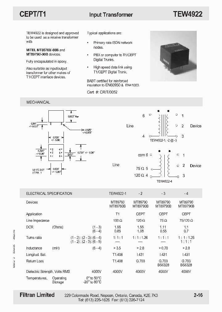 TEW4922-1_1106509.PDF Datasheet